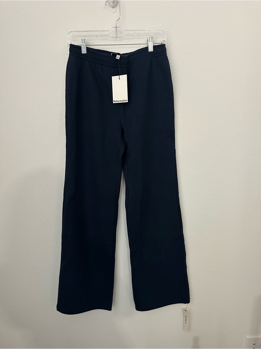 Reformation women’s navy Kira wide leg sweatpants size XS NWT